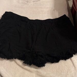 Umgee Black Frayed Shorts